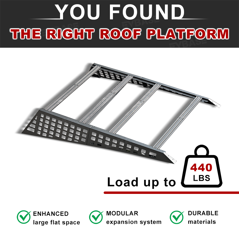 Cybertruck Roof Platform Cargo Rack System 2.0 With Molle Panel for Tesla Cybertruck Exterior Accessories EVBASE