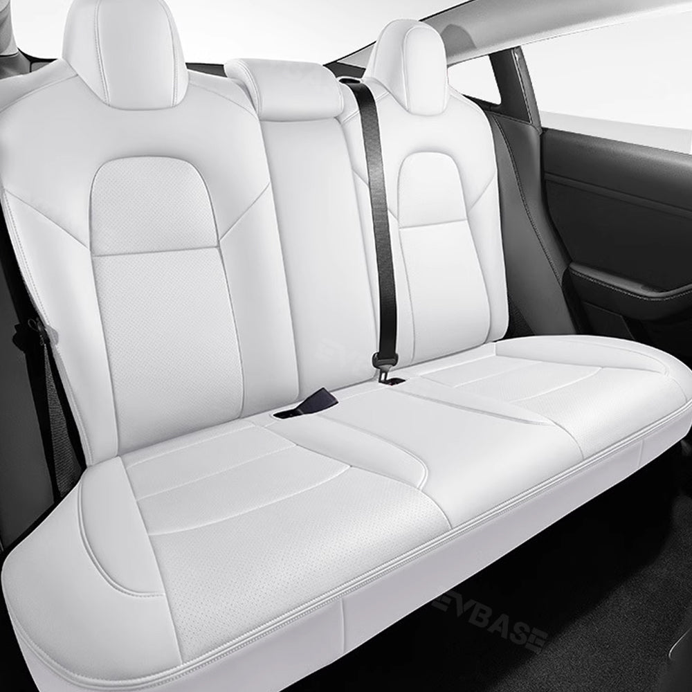 Model Y 3 Custom Seat Covers Cushion Breathable NAPPA Litchi Vegan Leather For Tesla