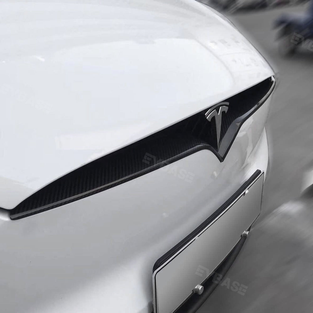 Model S/X Front End Inlay Real Carbon Fiber Decorative V Trim Strip Panel for Tesla