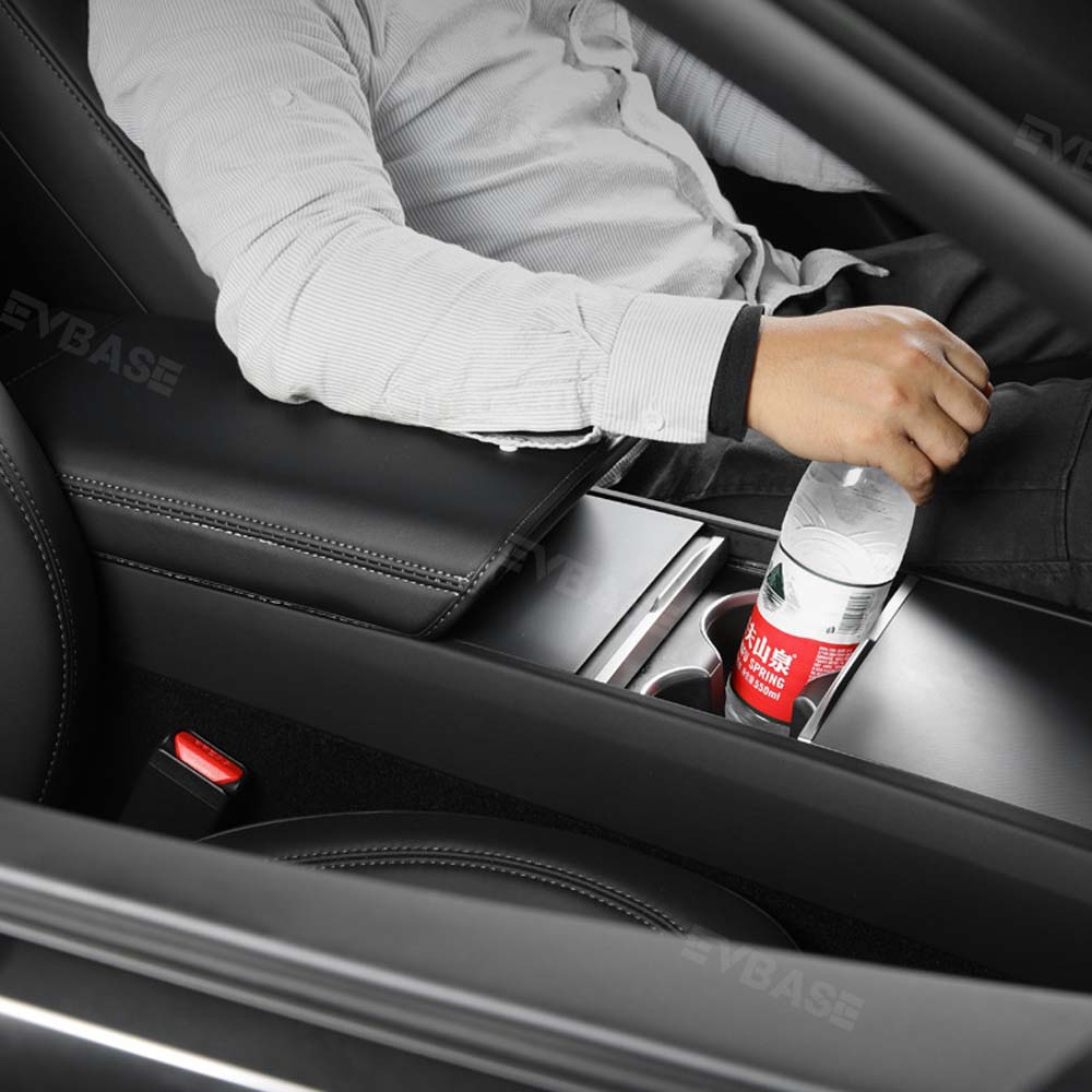 EVBASE Tesla Model 3 Highland Armrest Cover Soft Leather Anti-Scratch Center Console Protector