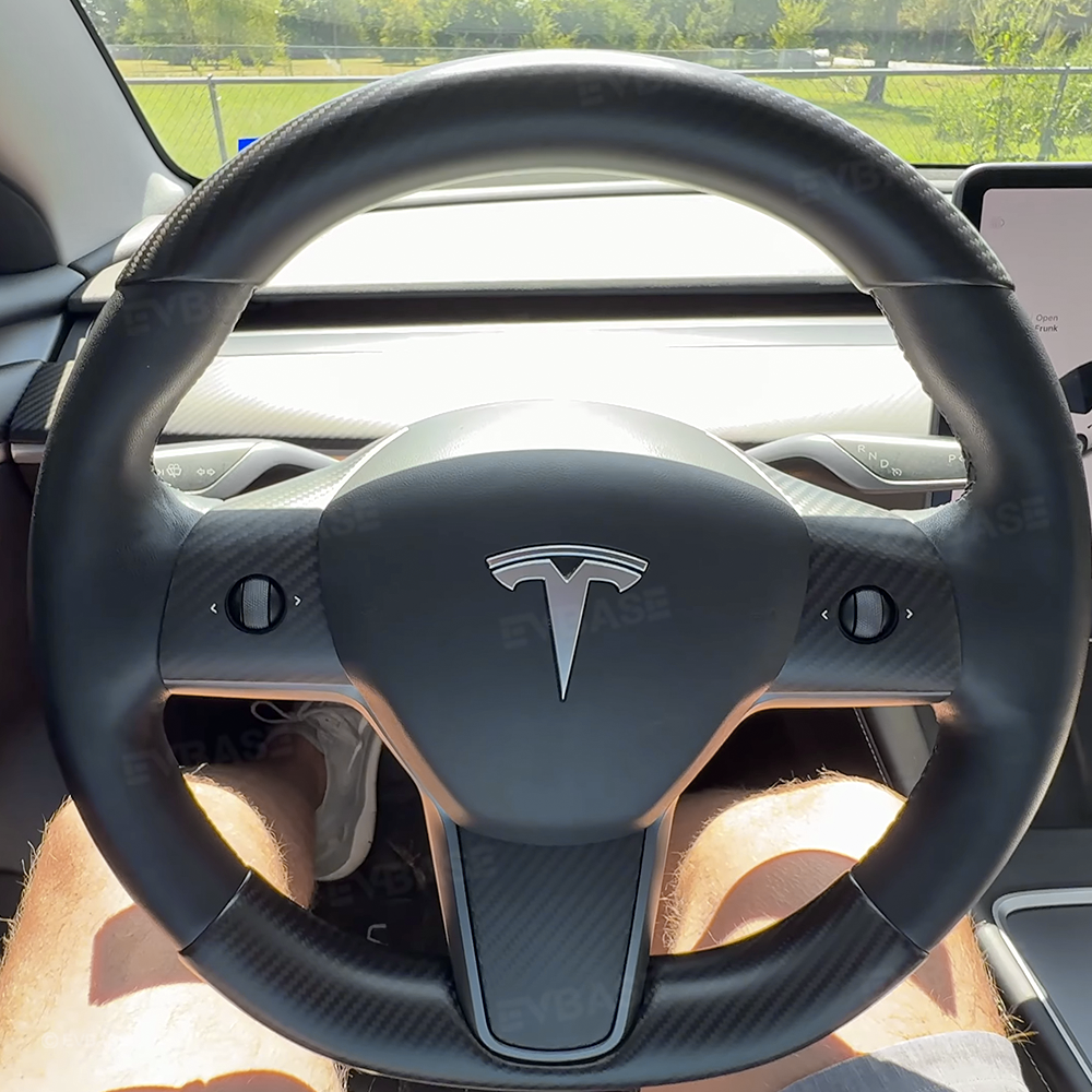 Model Y 3 Real Carbon Fiber Interior Accessories Steering Wheel Center Console for Tesla Model 3 (2017-2023)