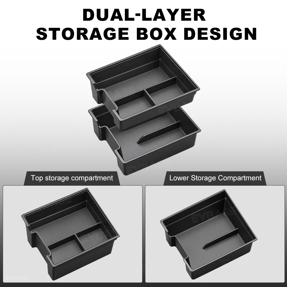 Center Console Organizer for Rivian R2 Center Console Armrest Two-Tier Storage Tray Insert