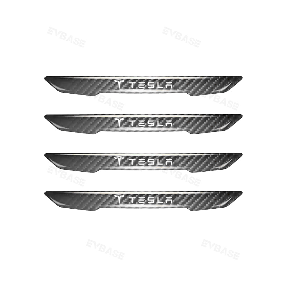 Model 3 Y Side Door Edge Guards Wet Real Carbon Fiber Scratch Protector Strips for Tesla