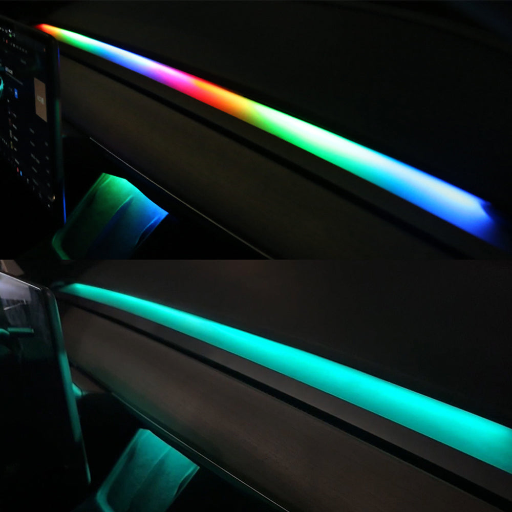 Tesla Model 3 Y Interior Ambient Light Under Screen Dashboard Light Music Sync
