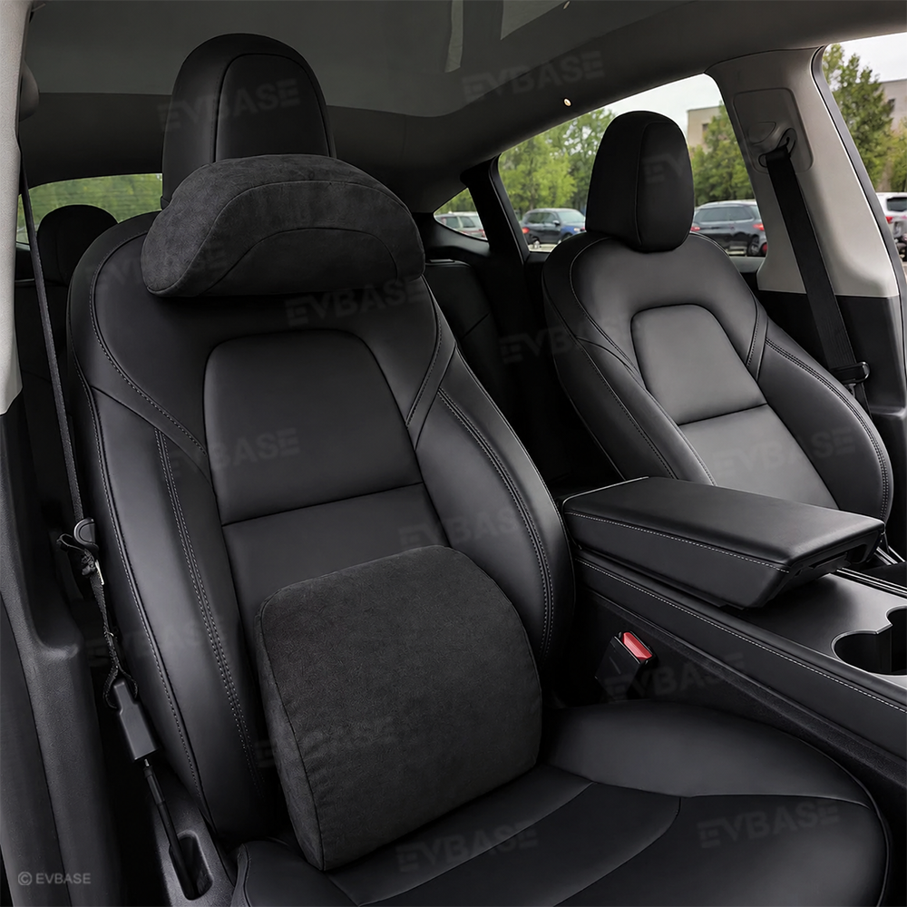 Model Y/3 Headrest & Lumbar Support Pillow OEM-Style Ultra Soft Memory Foam Seat Pillow
