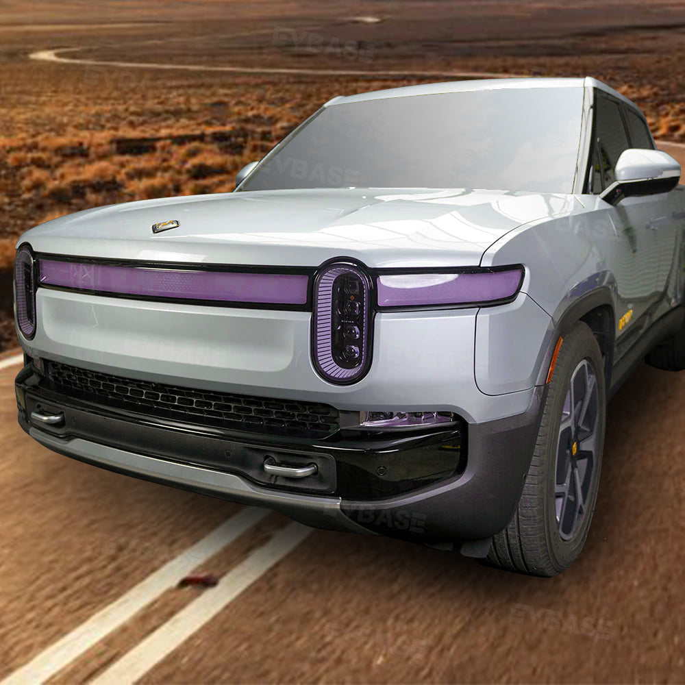 Headlights TPU PPF for R1T Paint Protection Film Purple / Smoke Tint Waterproof Shield Guard Pre-Cut Transparent Film Kit for Rivian