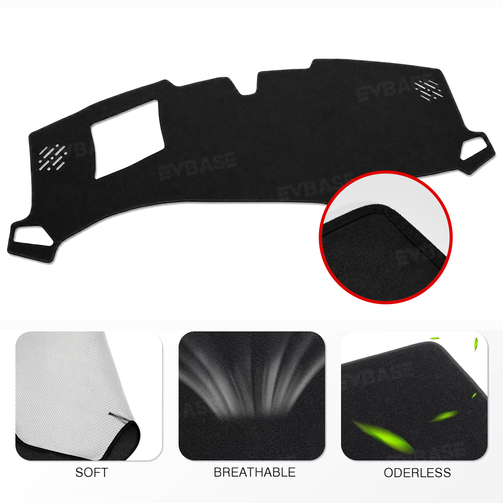 Dash Cover for Silverado EV Suede Dashboard Mat Non-Slip Carpet Sunshield Glare UV Rays Protector