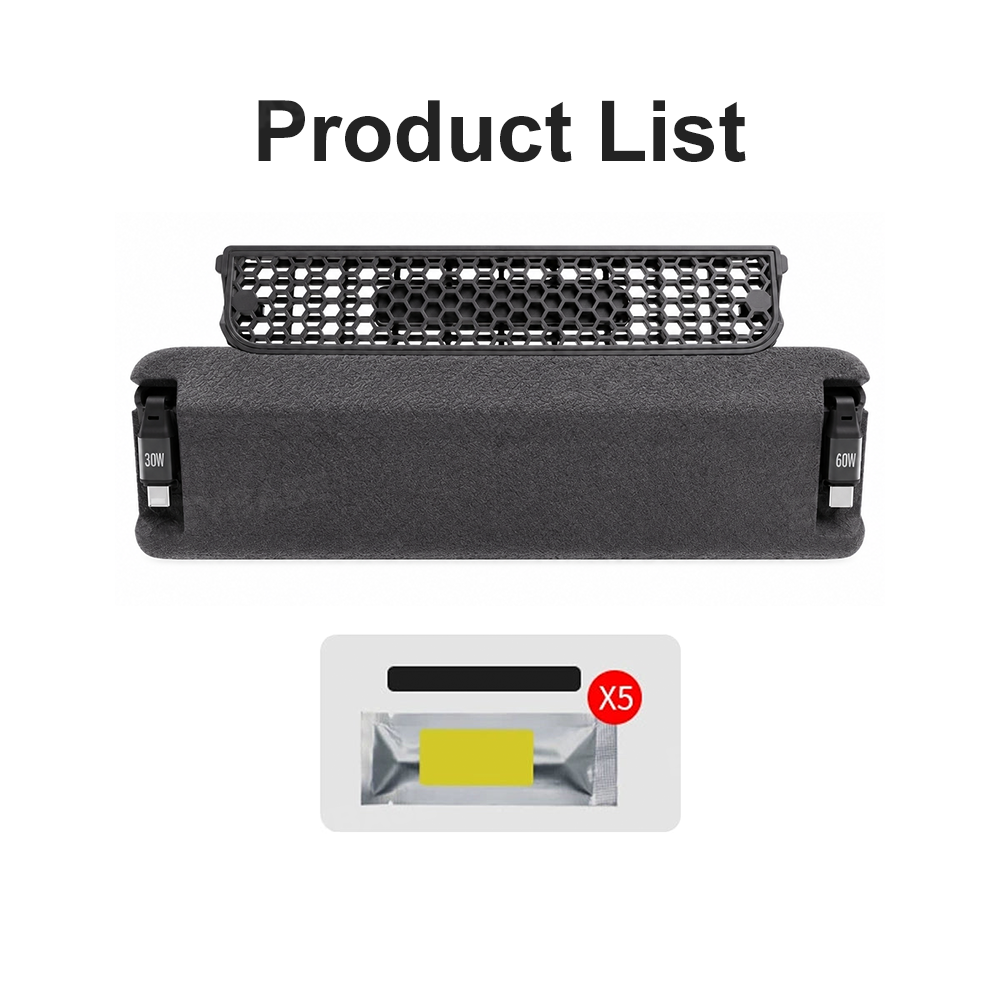 Model Y L Rear Air Vent Expansion Dock with Retractable Charging Cables & Aromatherapy & Air Vent Cover