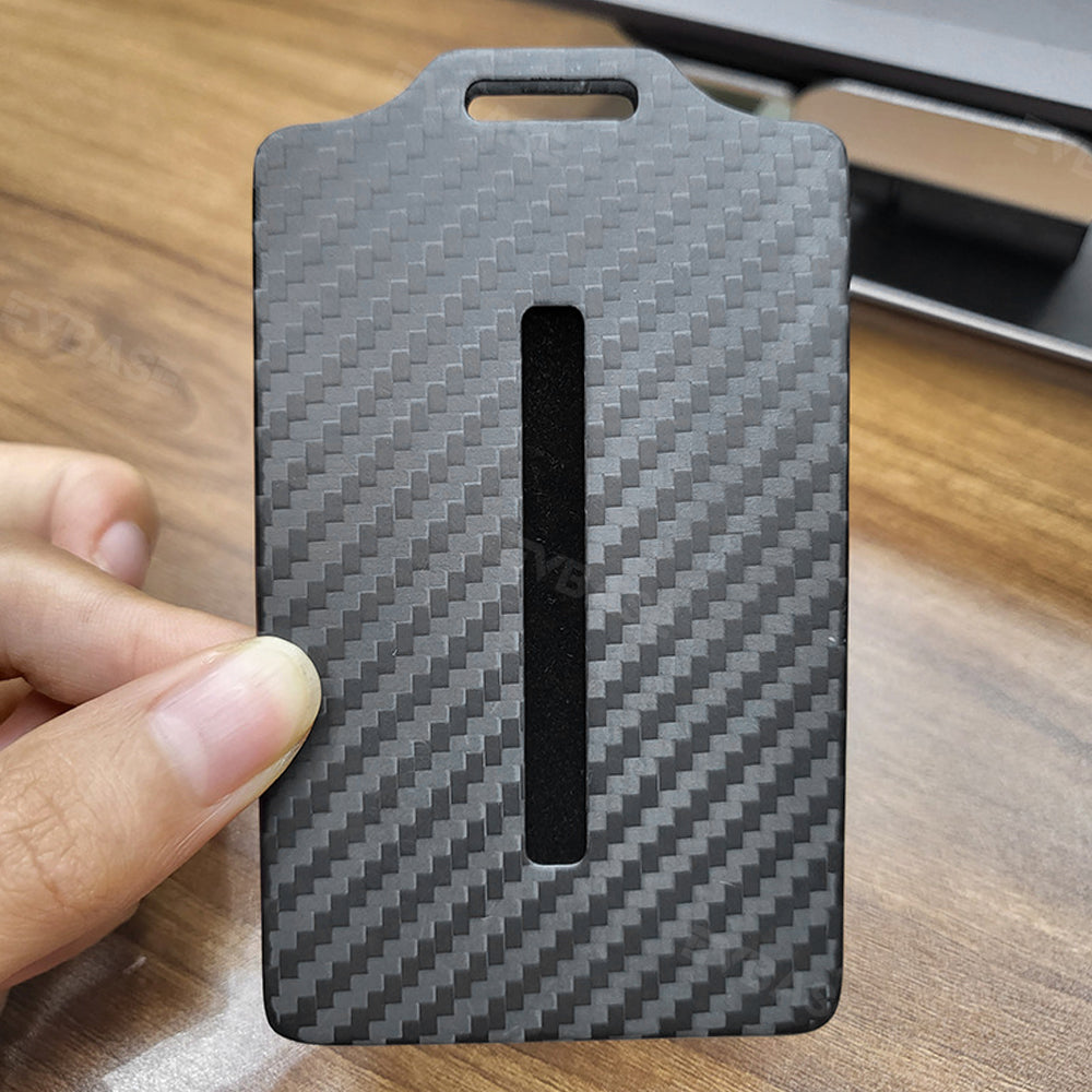 Key Card Holder Real Carbon Fiber Card Case Keychain Protective Card Sleeves for Tesla