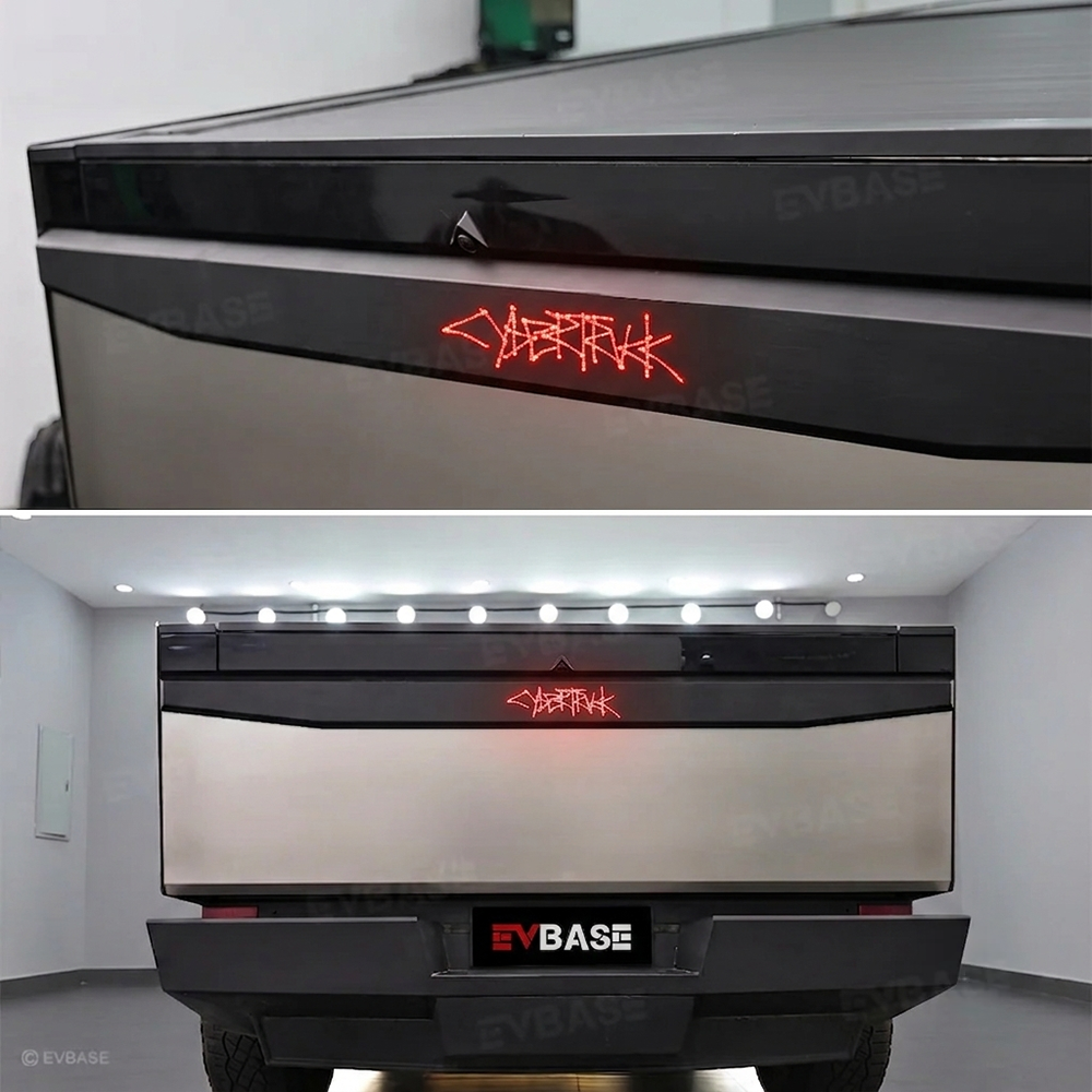 Cybertruck Tailgate Protector 2.0 OEM-Style Anti-Scratch ABS Tailgate Trim Cover with Illuminated LED Logo