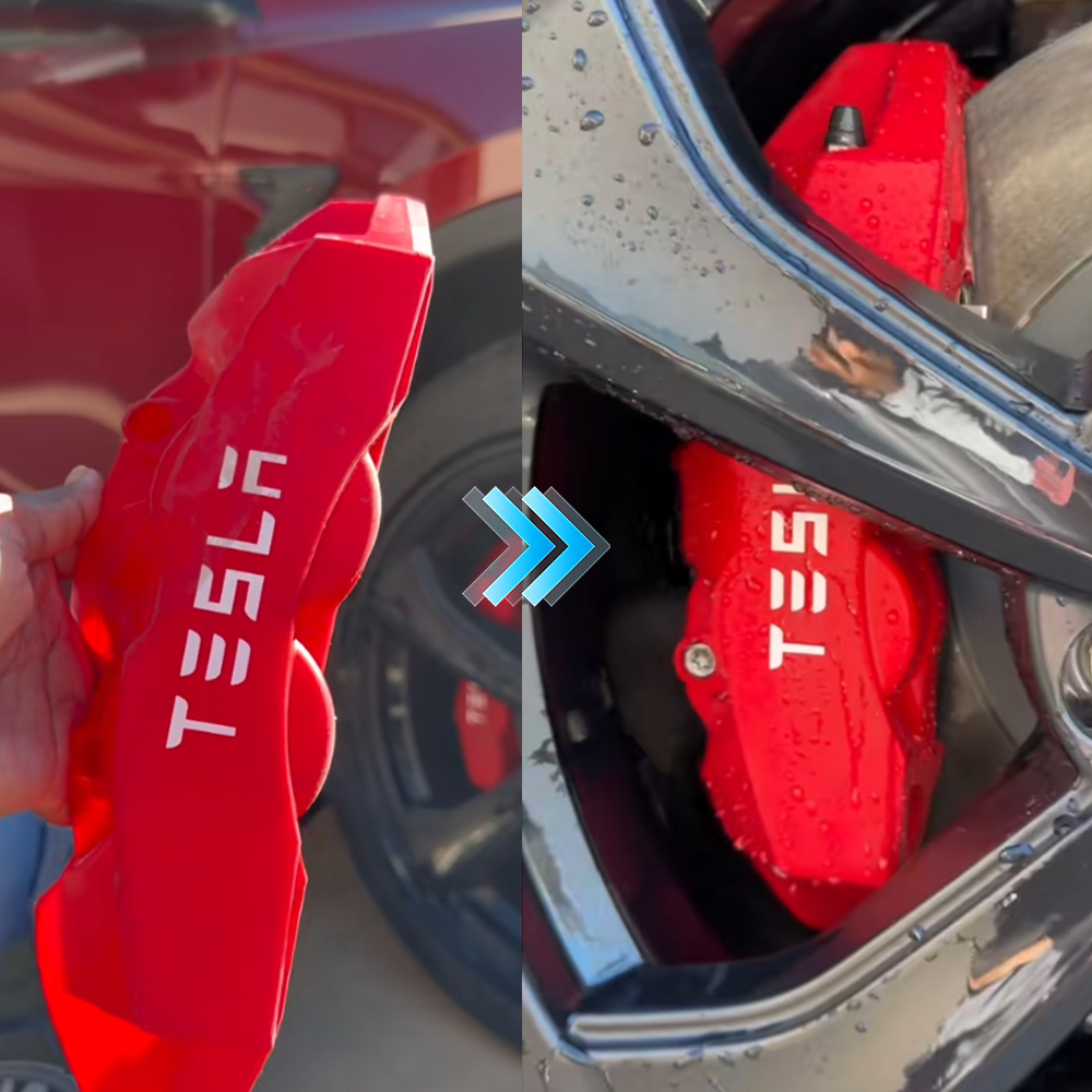 Model 3/Y Silicone Brake Caliper Covers Front and Rear Slip-On Caliper Protector Set Performance Look & No Wheel Removal
