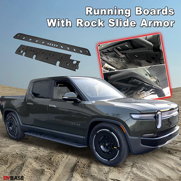 R1S R1T Rock Sliders Nerf Bars Side Step Underbody Protection Running Boards With Optional Lower Rocker Armor Panels For Rivian