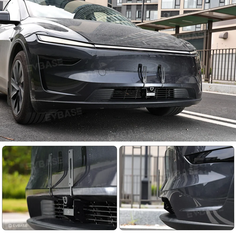 Tesla License Plate Frame Model Y Juniper Aluminum Alloy Front License Plate Covers No Drill Matte