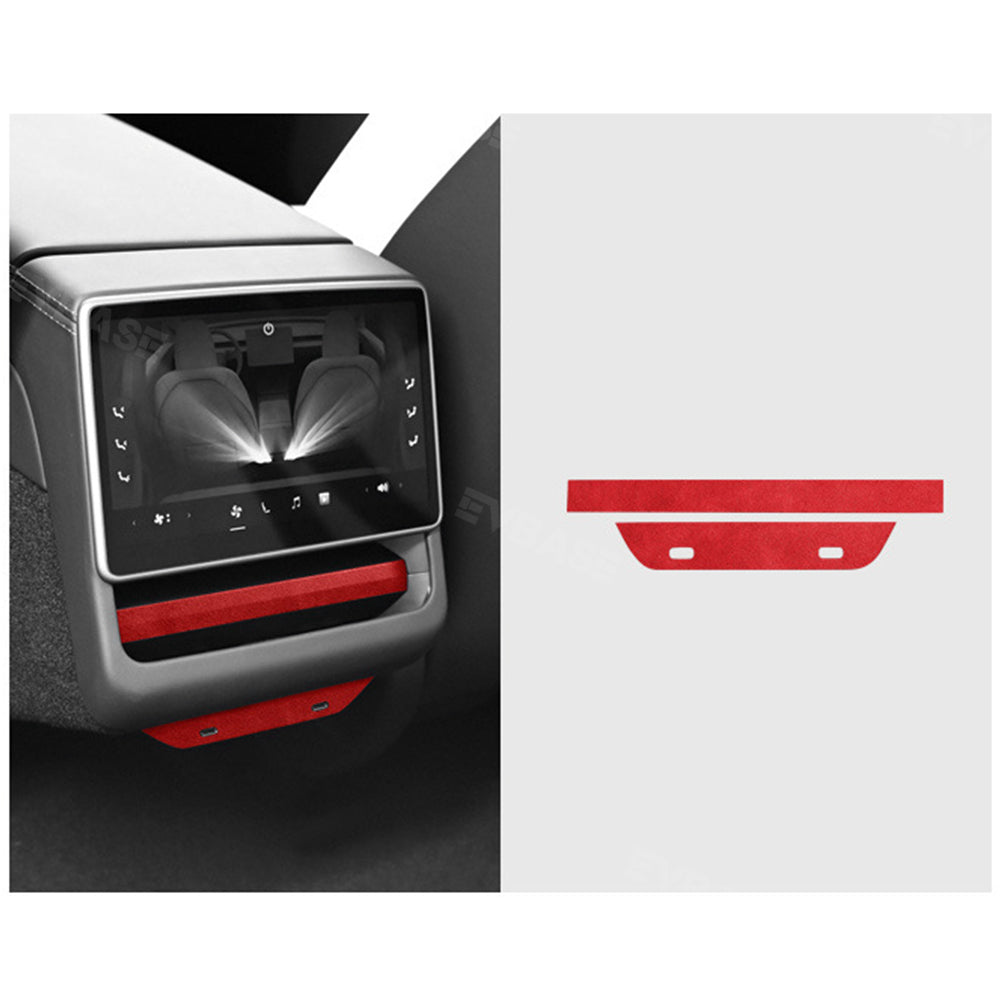 Model 3 Highland Real Alcantara Rear Screen Frame Cover Air Outlet Protector Rear Air Vent Covers Sticker for Tesla