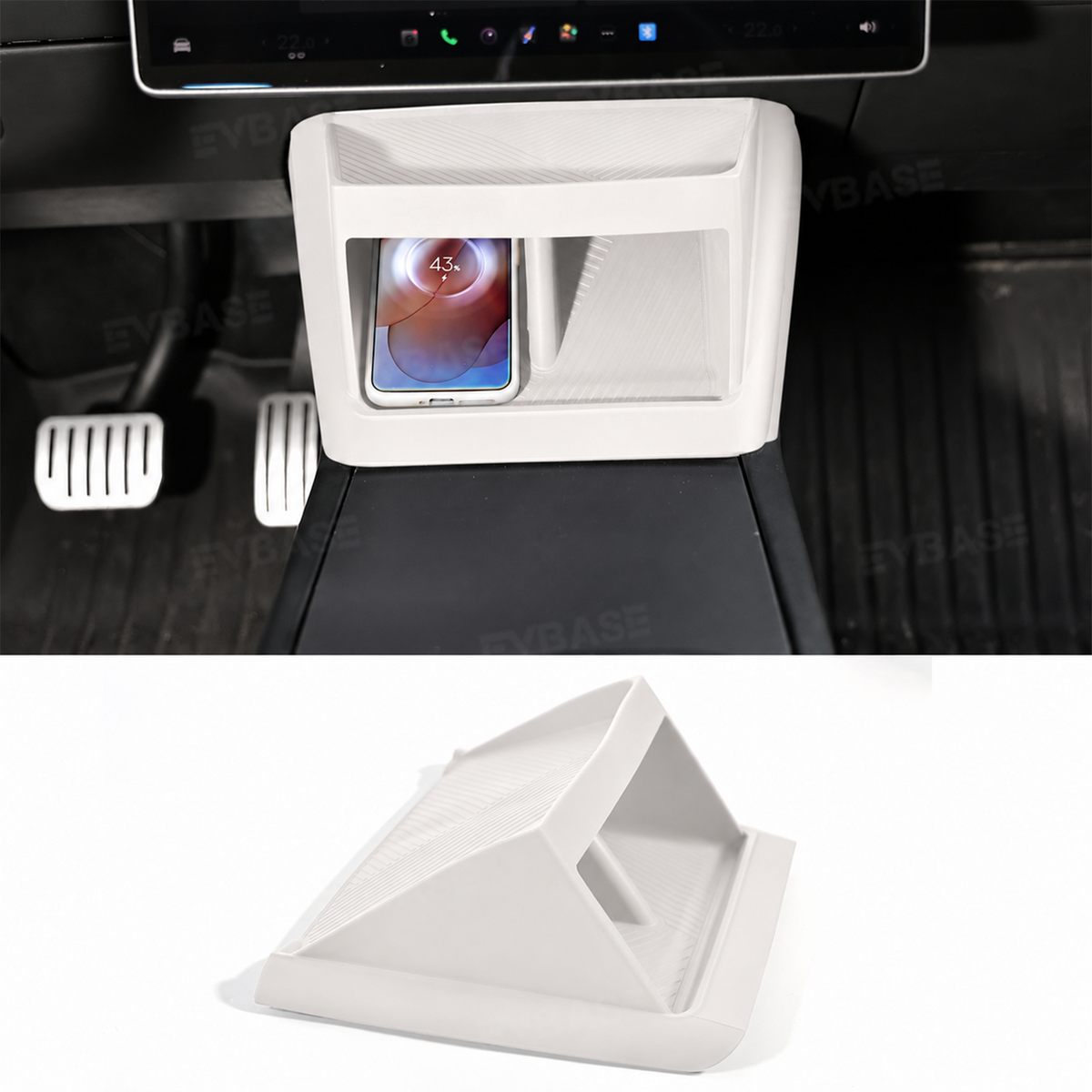 Model Y Juniper/ 3 Highland/ Y L Under-Screen Storage Organizer with Center Console Wireless Charging Pad Liner