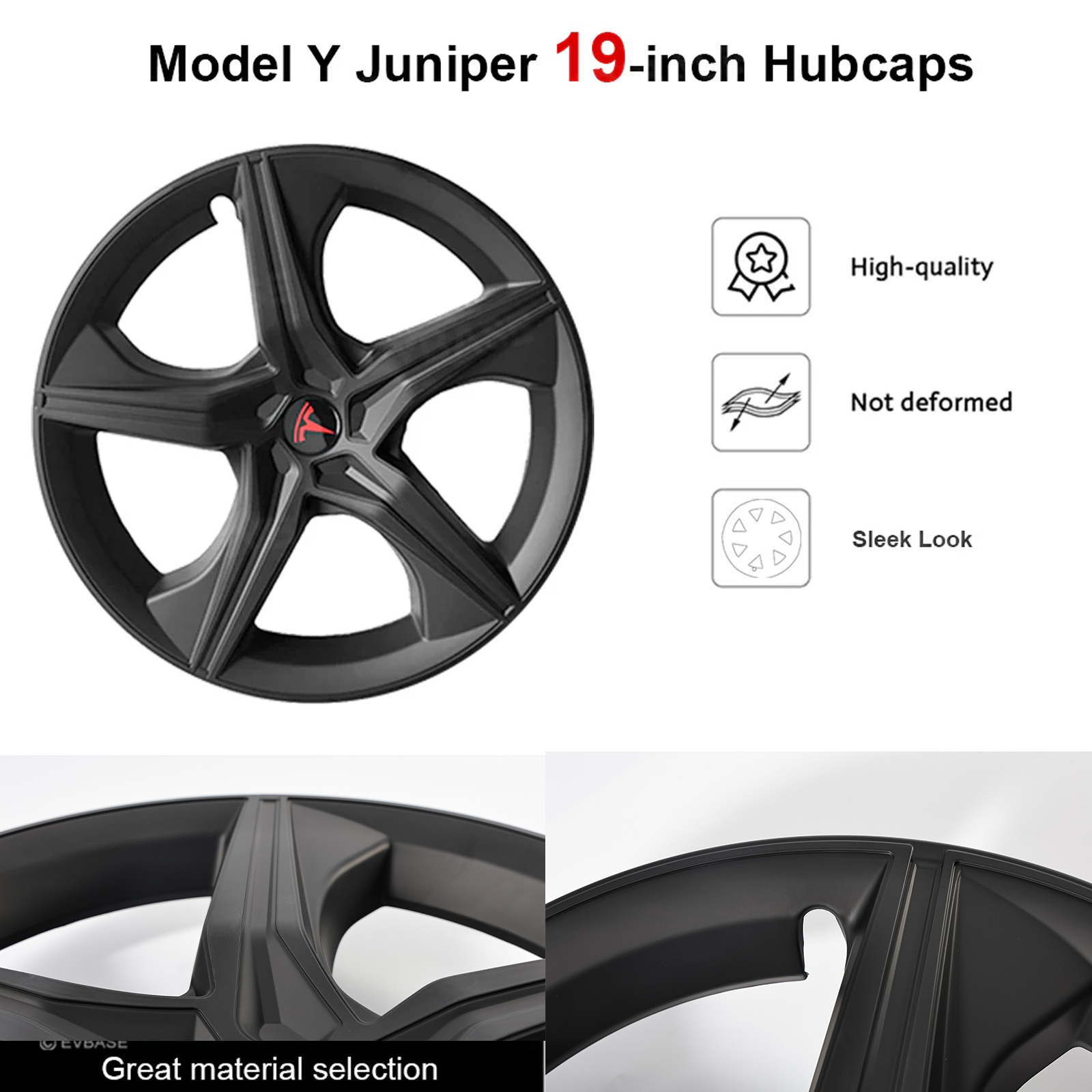 Model Y Juniper 19" Wheel Covers Starfish Style Hubcaps for Tesla