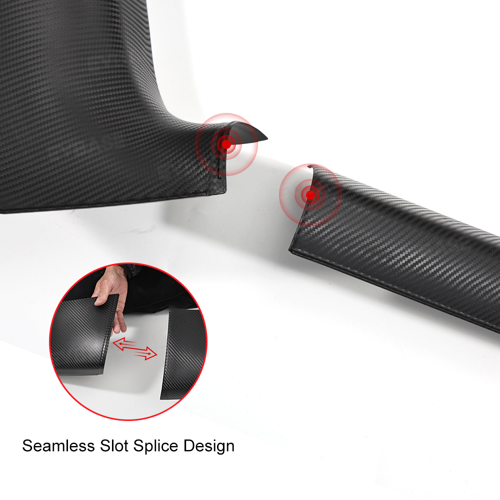 Model Y Juniper/ 3 Highland Door Sill Protector ABS Full Coverage Kick Panel Carpet Protection Cover-Hydro Carbon Fiber Coated