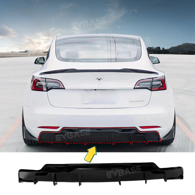 Tesla Model 3 Y Rear Bumper Lip ABS Sport Body Kit Wing Spoiler Diffuser Replacement F Style Model 3 Highland