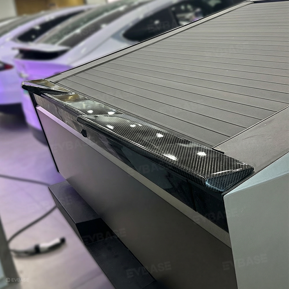 Cybertruck Rear Spoiler Real Dry Molded Carbon Fiber Tailgate Lip Spoiler Aerodynamic Upgrade