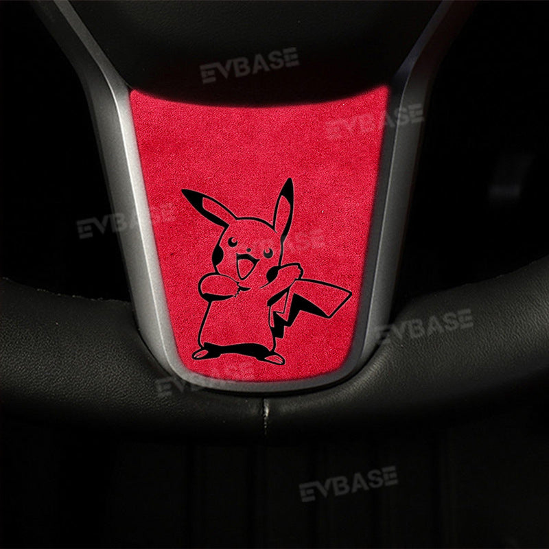 Customized Model 3 Y Steering Wheel Middle frame Cover Alcantara Suede Cover for Tesla