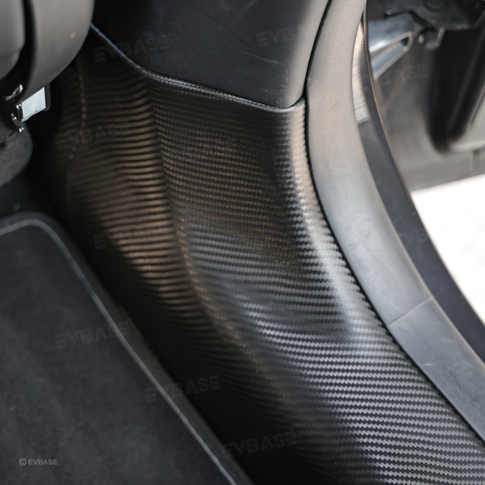 Model Y Juniper/ 3 Highland Door Sill Protector ABS Full Coverage Kick Panel Carpet Protection Cover-Hydro Carbon Fiber Coated