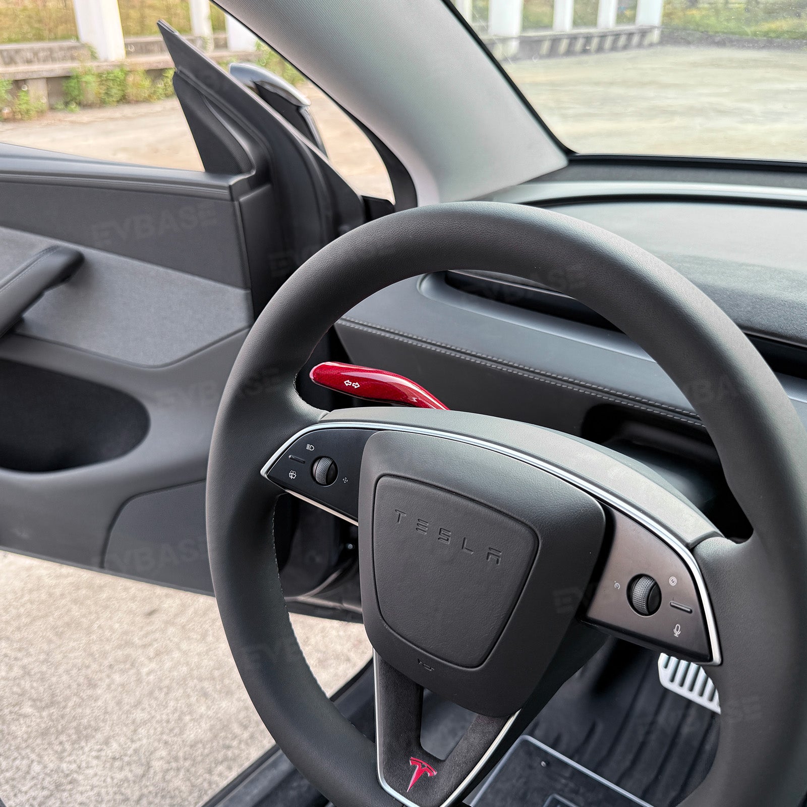 Model Y Juniper Carbon Fiber Turn Signal Stalk Trim Covers for Tesla