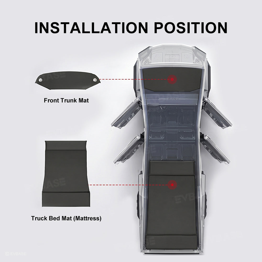 Cybertruck Air Mattress Frunk & Truck Bed Inflatable Camping Mattress Self-Inflating Travel Bed 2-Piece Set