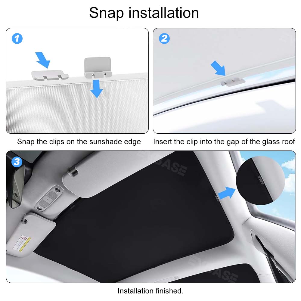 EVBASE Model X Sunshades Insulation Windshield Heatshield Glass Roof Skylight Shades Privacy Sun Visor For Tesla