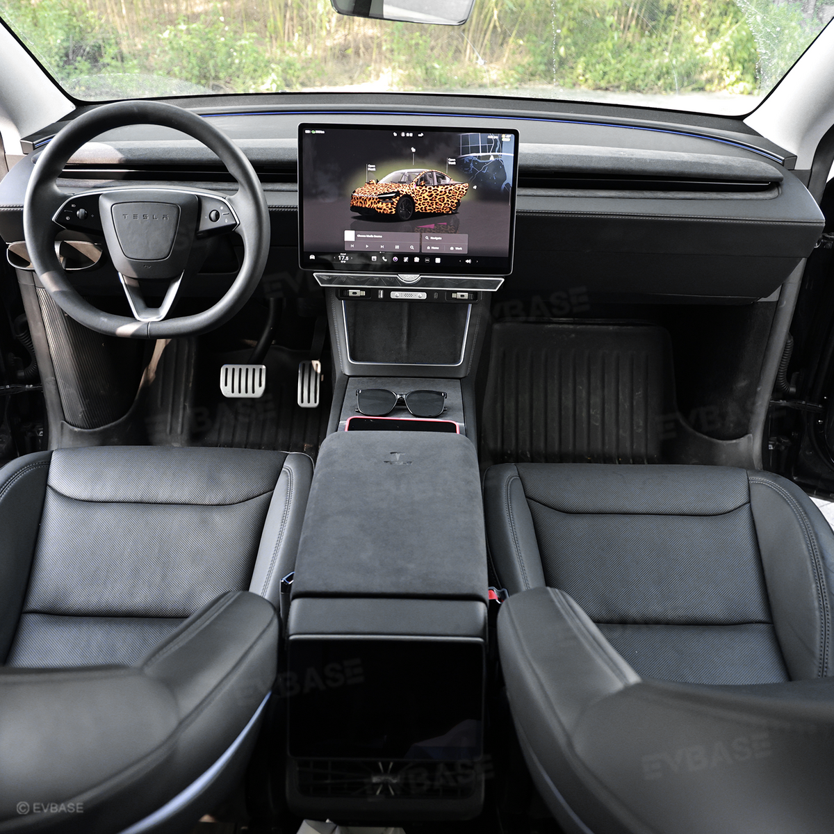 Model Y Juniper Alcantara Interior Trim Cover Kit Dashboard Air Vent Center Console Armrest Protection Overlay