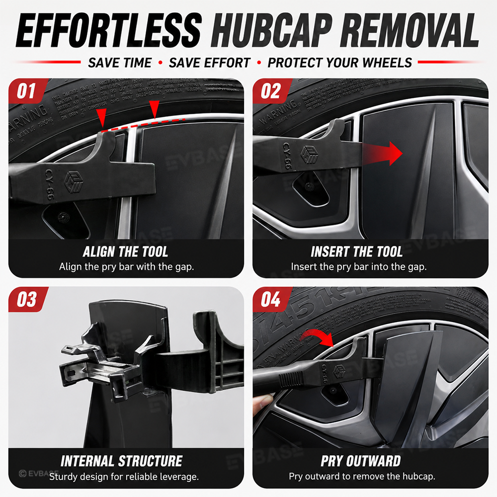 Model Y Juniper Wheel Cover Removal Tool Wheel Center Cap Removal Pry Bar Hubcap Repair Puller for Tesla Model Y/3/X/S