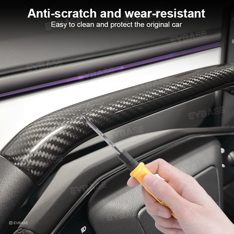 Tesla Cybertruck Steering Wheel Covers Real Carbon Fiber Upper Lower Overlays Trims