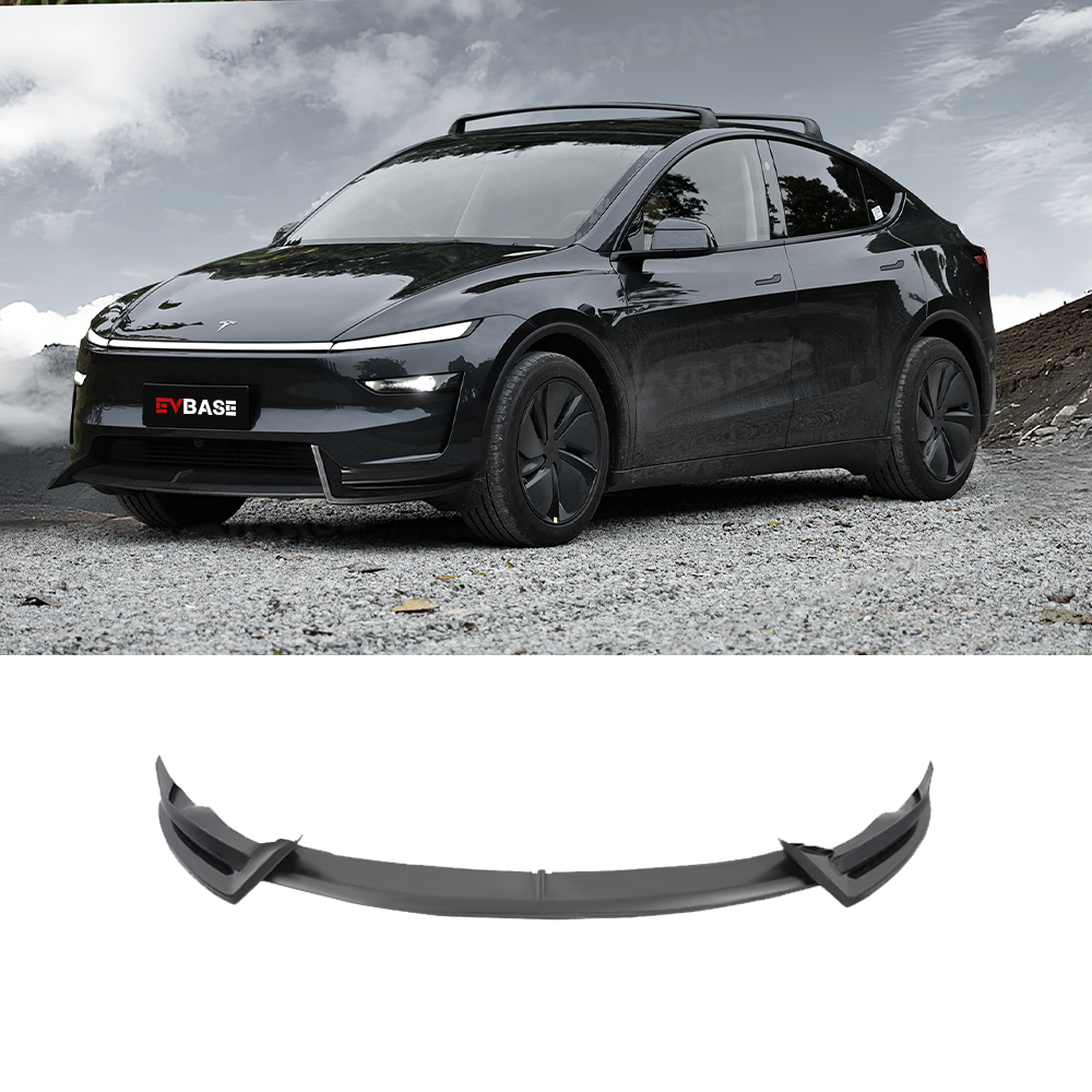 EVBASE Tesla Model Y Front Bumper Lip Fascia Front Lip Spoiler ABS Sport Body Kit Front Apron Model 3