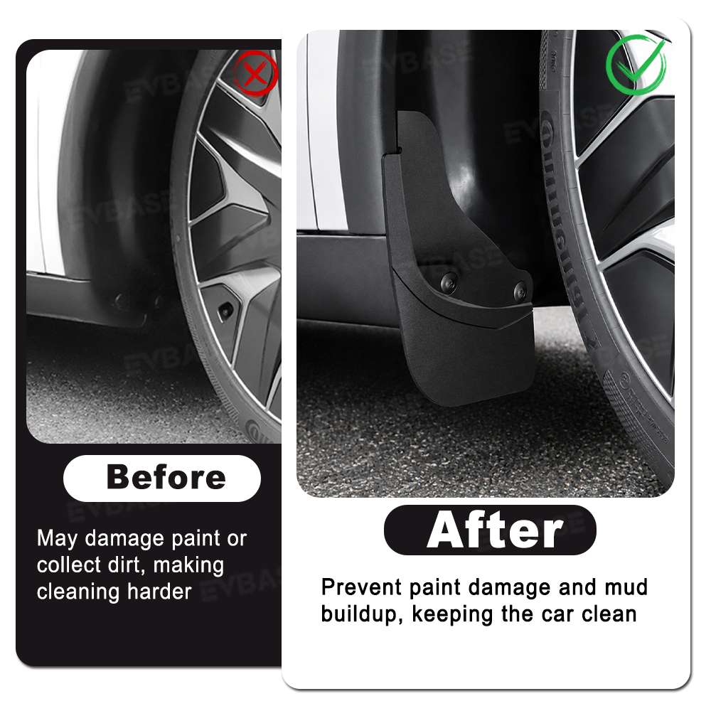 Model Y L Mud Flaps Front & Rear No-Drilling Splash Guards All-Weather Protection