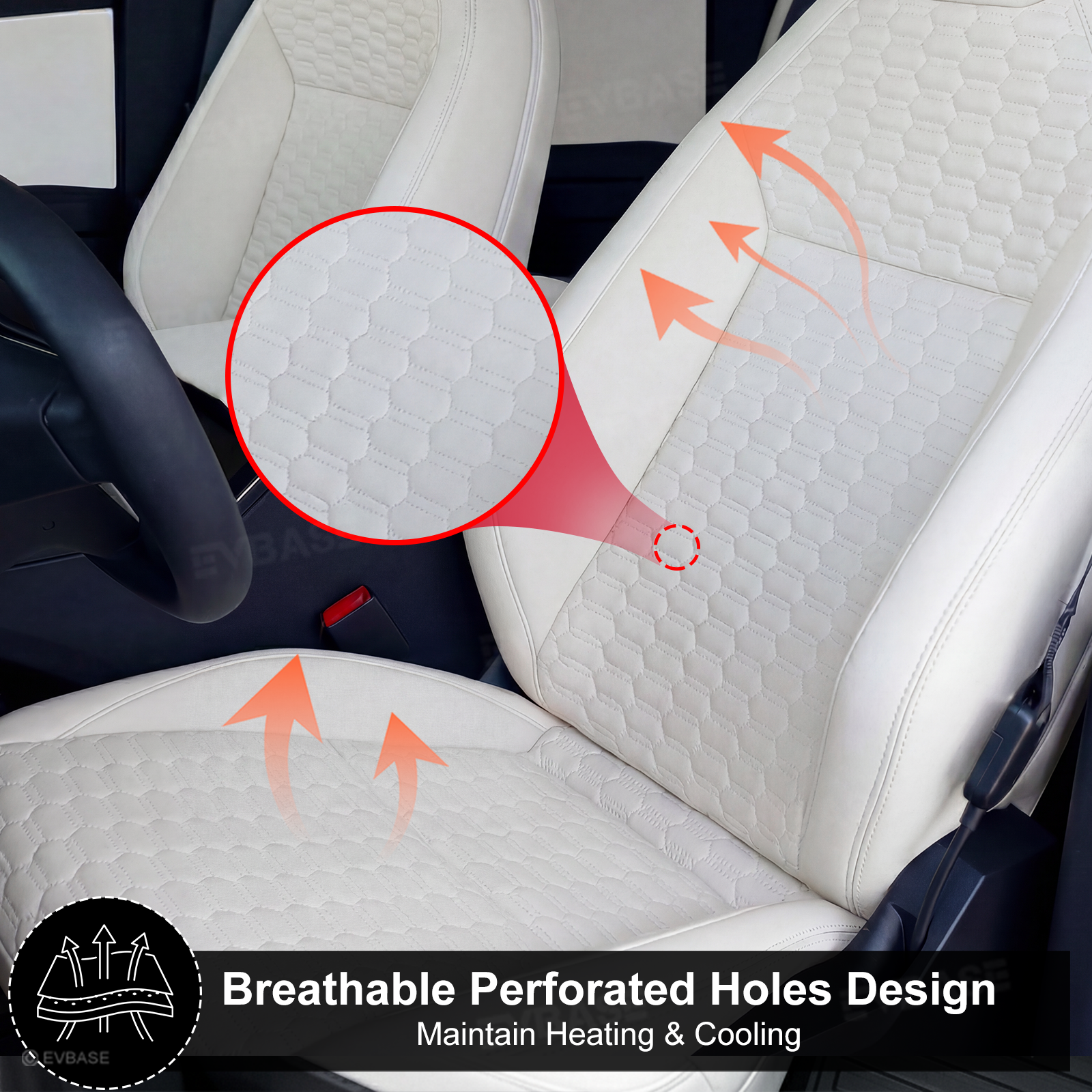 Cybertruck Seat Covers NAPPA Leather Seat Protector with Cyber Quilt Interior Design