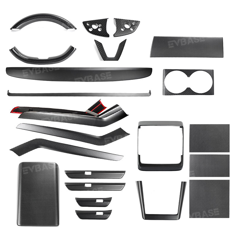 Model 3 Highland Real Carbon Fiber Upgrade Kit Full Interior Protection Cover Trim Overlay for Tesla