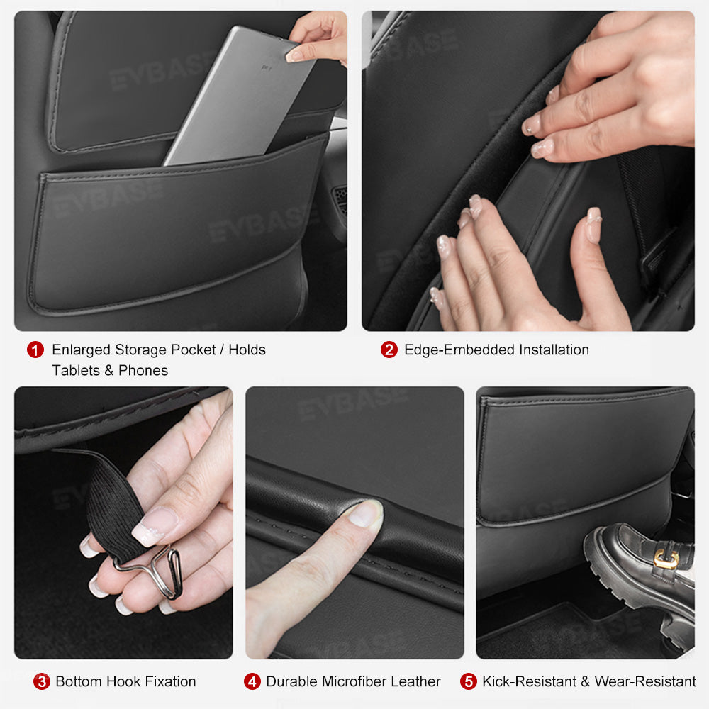 Back Seat Kick Protector with Foldable Tray Table for Tesla Model Y/ Y Juniper & Model 3 /3 Highland