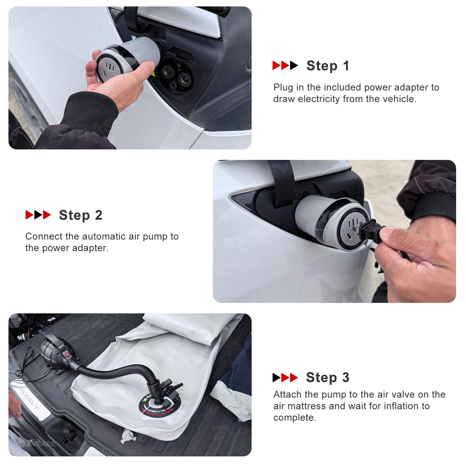 Front Seat Air Mattress Kids Inflatable Camping Bed with Air Pump for Model Y/ Y Juniper & Model 3/ 3 Highland