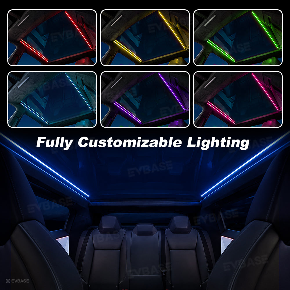 Cybertruck Sunroof Ambient Lighting RGB Interior Roof Lights with Factory Screen Control