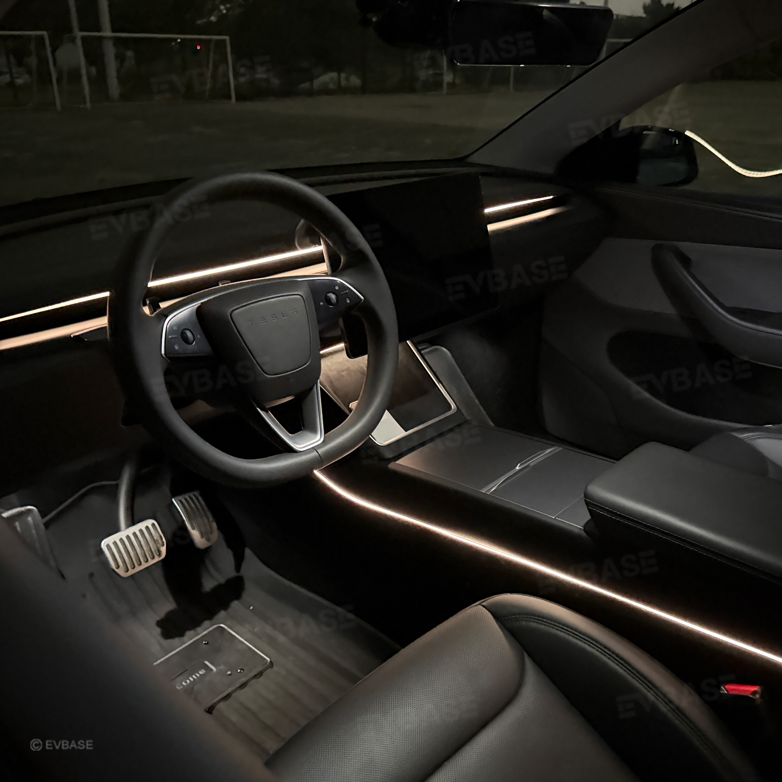 Model 3/Y Ambient Lighting Center Console Dashboard Light Strip with AI Voice Control LED Interior Lights 2.0