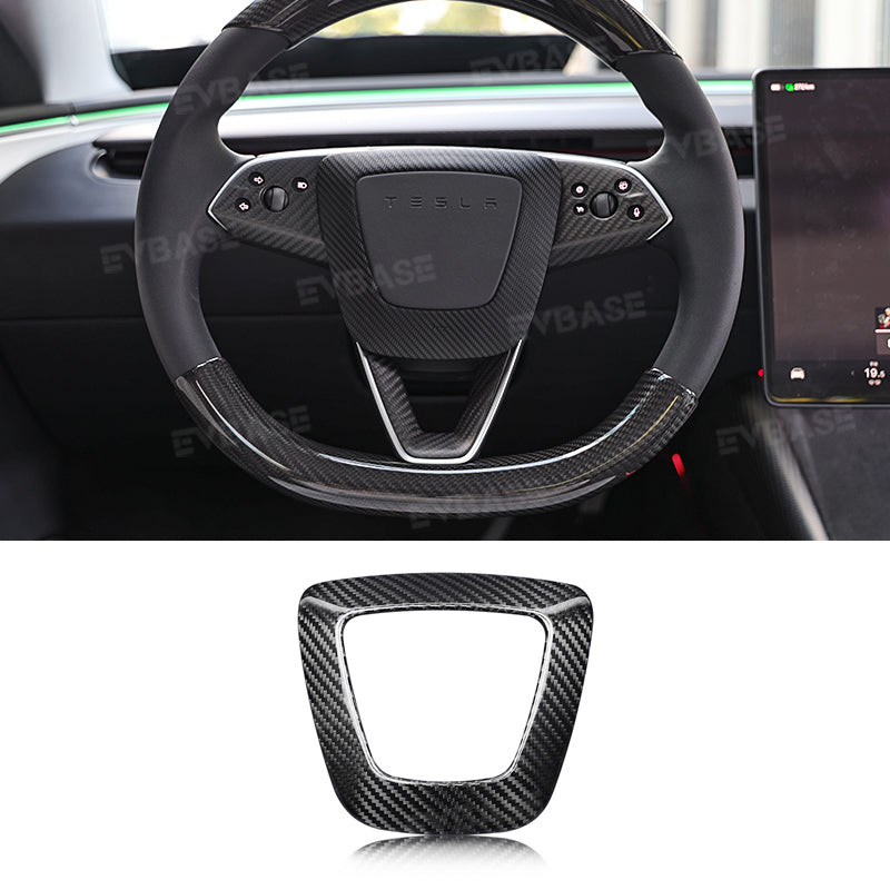 Model 3 Highland Steering Wheel Airbag Carbon Fiber Cover Frame for Tesla Interior Trim