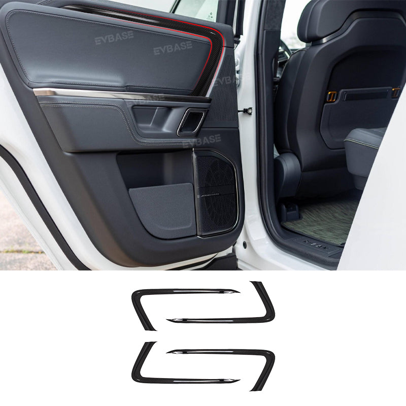 Door Trim for Rivian R1T ABS Panel Protection Strips Carbon Fiber Style Interior Accessories