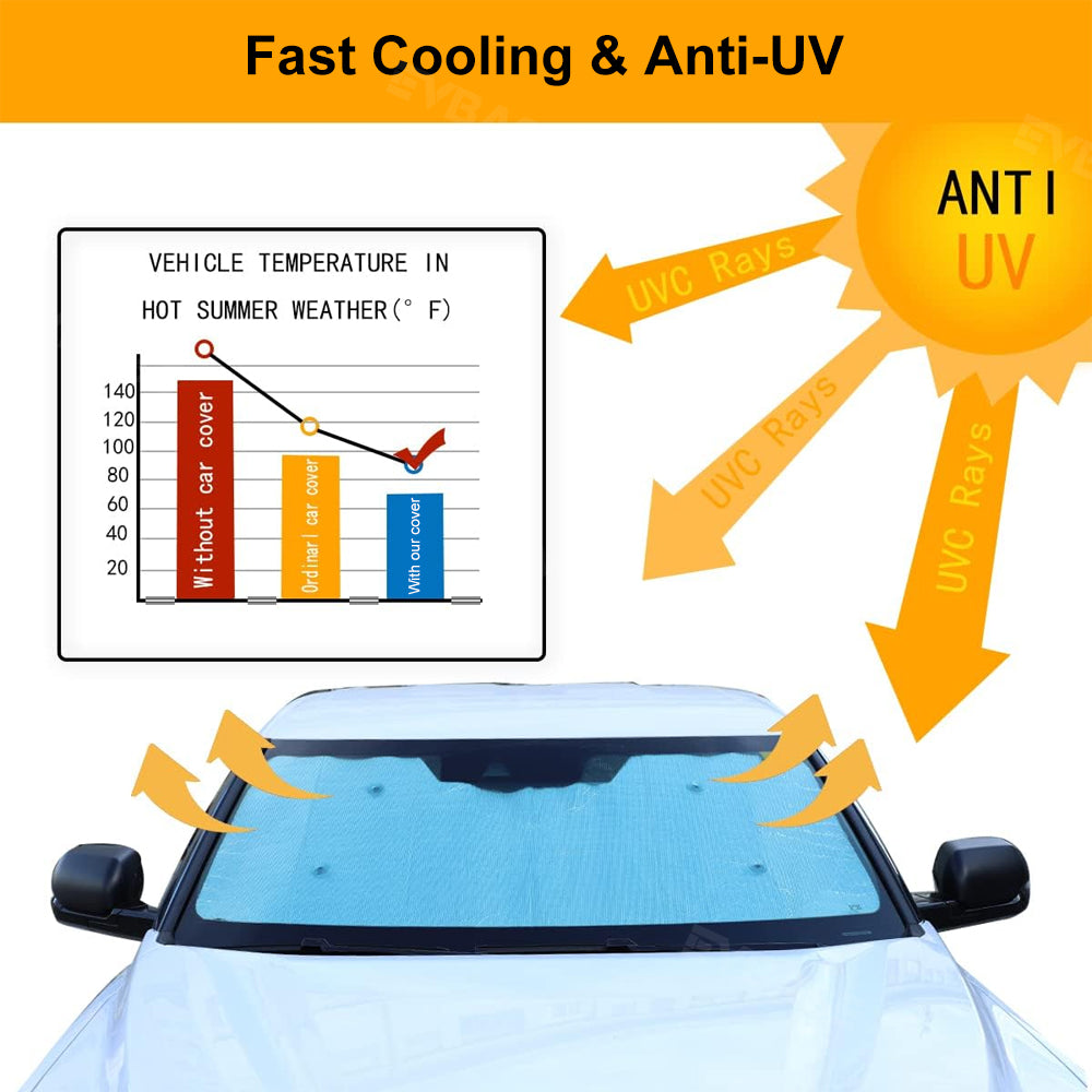 Windshield Sunshade for R1T Reflective Foldable Front Window Heat Protection Sun Visor for Rivian