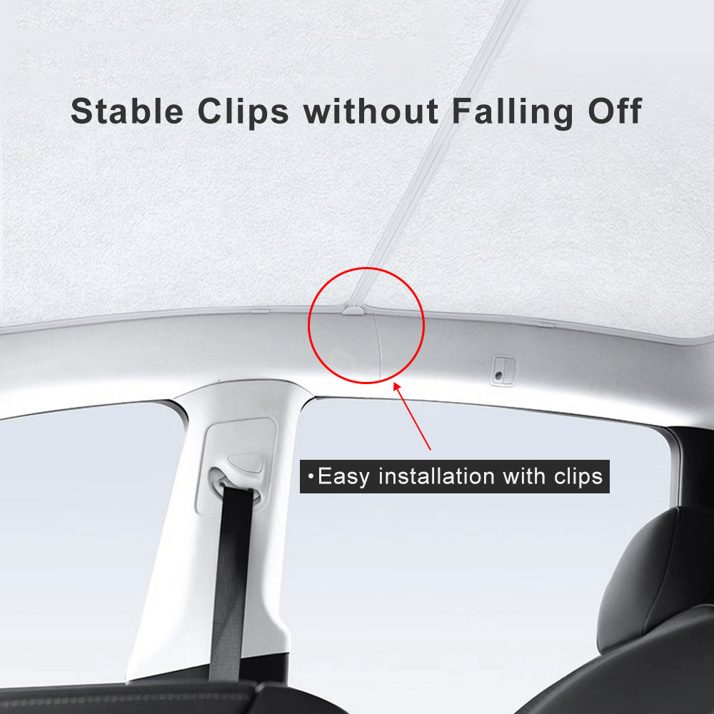 Model Y Roof Sunshade Suede Lining Glass Roof Sun Visor Protector Sun Shade Cover for Tesla