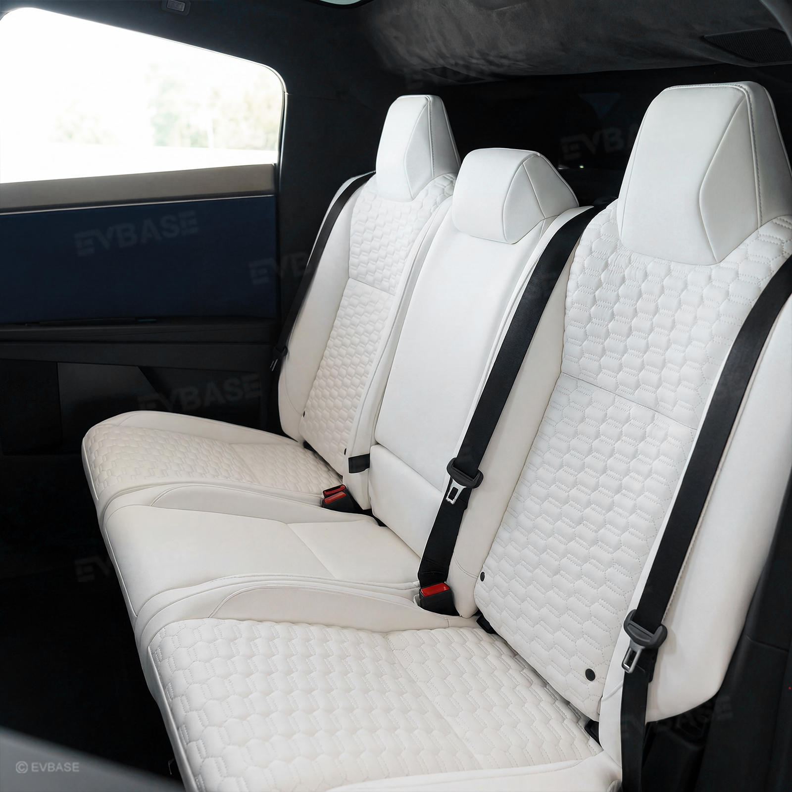 Cybertruck Seat Covers NAPPA Leather Seat Protector with Cyber Quilt Interior Design