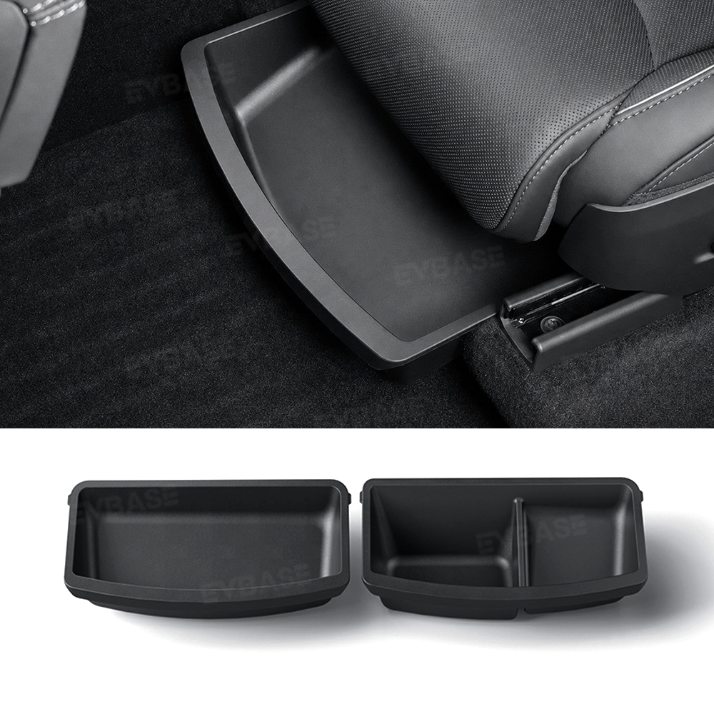 Model Y L Under Front Seat Storage Box Interior Organizer Tray Rear Backseat Trash Can