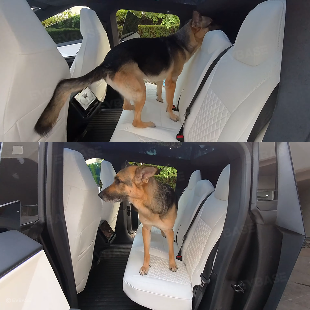 Cybertruck Seat Covers NAPPA Leather Custom Full Coverage Seat Protector Airbag Compatible with Diamond Quilted Design