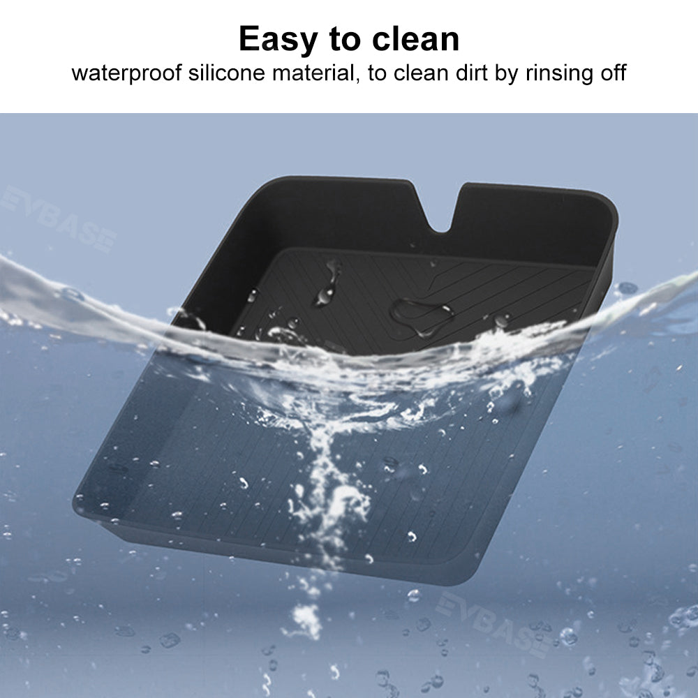 Rear Armrest Organizer for R1T/ R1S Silicone Liner Non-Slip Mat Center Console Storage Box Tray for Rivian