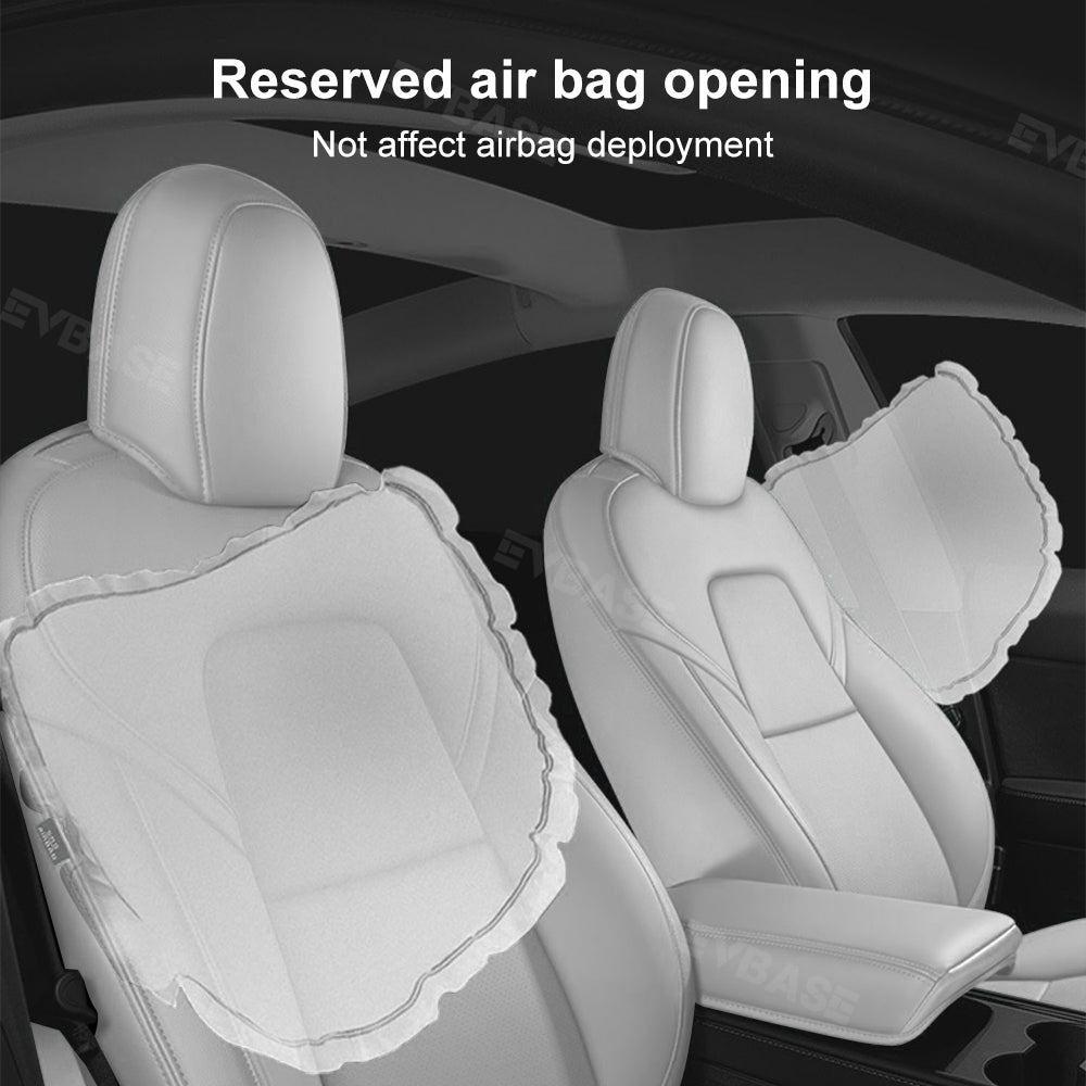 Model Y 3 Custom Seat Covers Cushion Breathable NAPPA Litchi Vegan Leather For Tesla