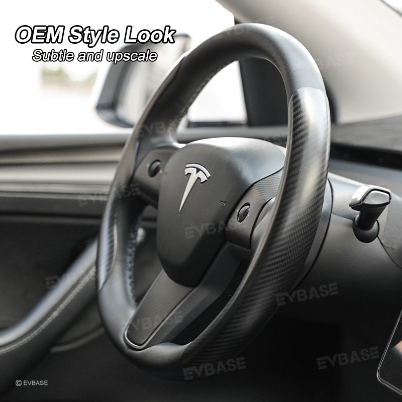 Model 3 Y Steering Wheel Trim Cover for Tesla Interior Accessories Carbon Fiber