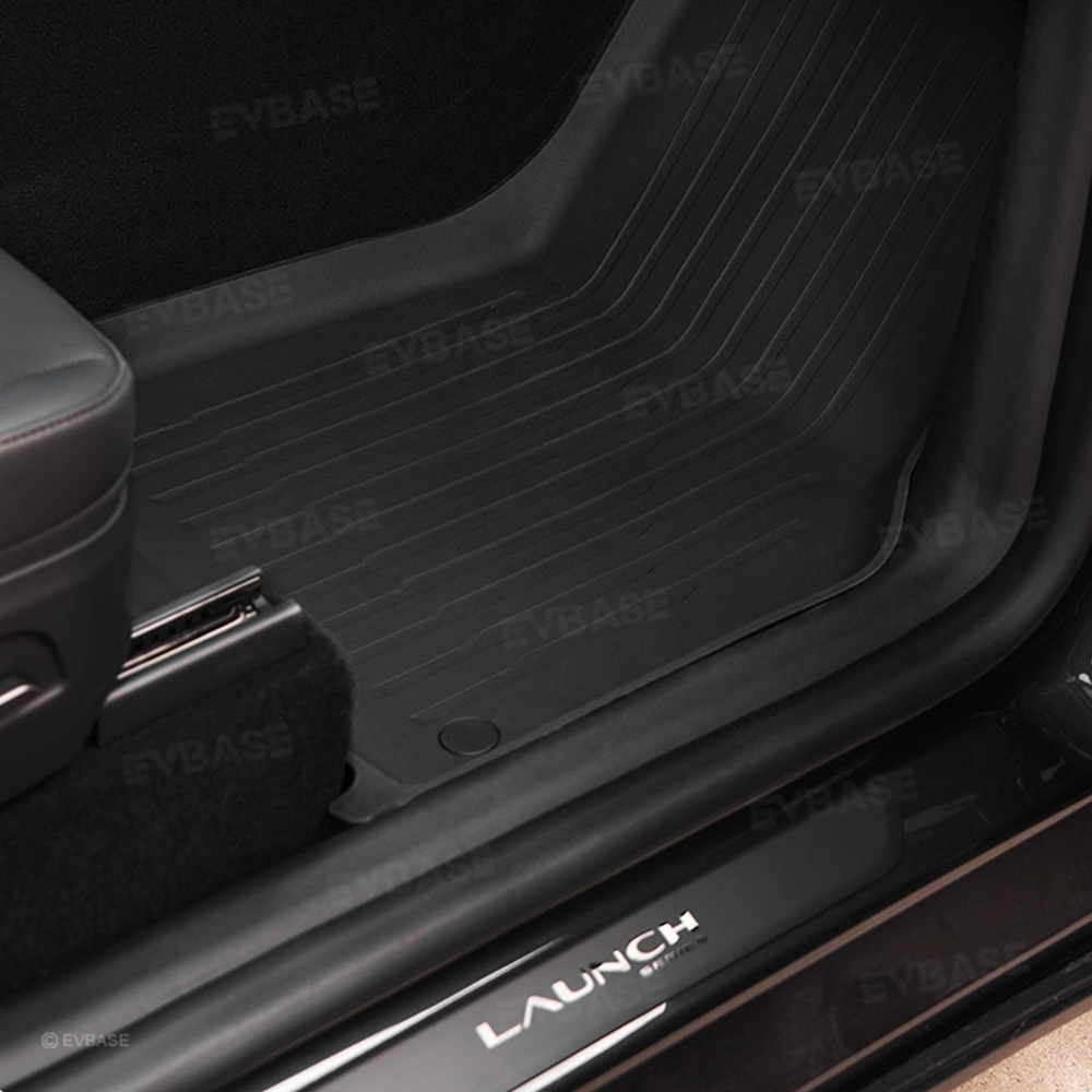 Model Y Juniper Floor Mats All Weather Waterproof Non-Slip TPU Floor Liners with Silver Pedal Accent
